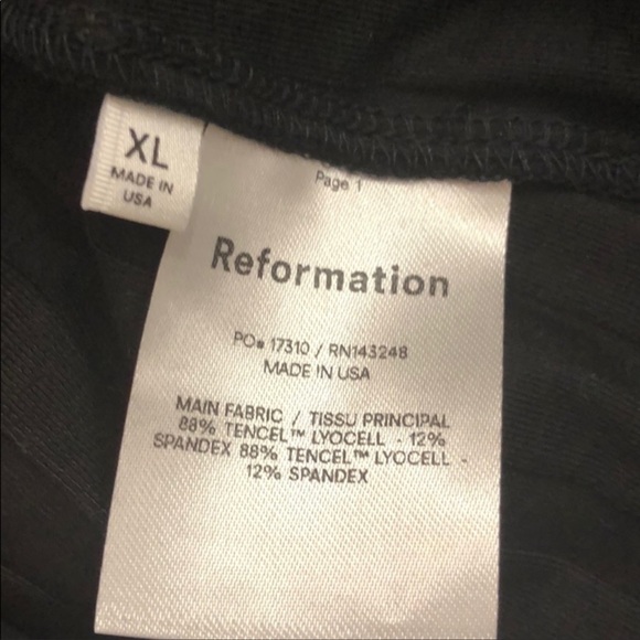 Reformation black Mel ribbed mini sleeveless dress sz XL L - Picture 5 of 5